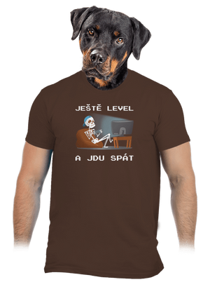 Ještě level pánské tričko Brown