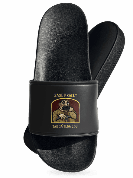 Zase práce? pantofle Black