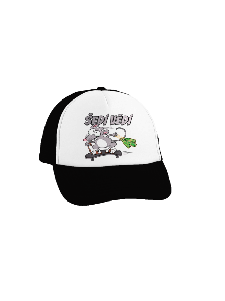 Šedí vědí - myšák kšiltovka truckerka Black cap