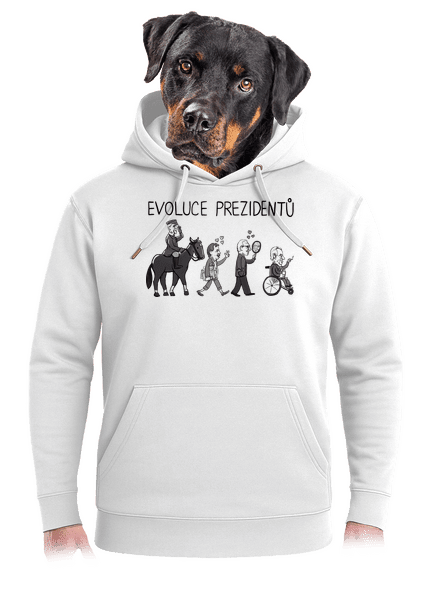 Evoluce prezidentů unisex mikina premium Snowwhite