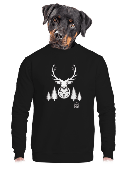 Jelen bilý unisex mikina bez kapuce Black