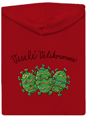 Veselé Velikoronoce pánská mikina na zip Red