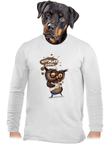 Potřebuju víc kafe pánské dlouhý rukáv White