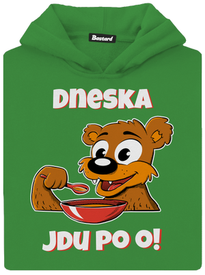 Dneska jdu po o dětská mikina klokanka Kelly Green AWD