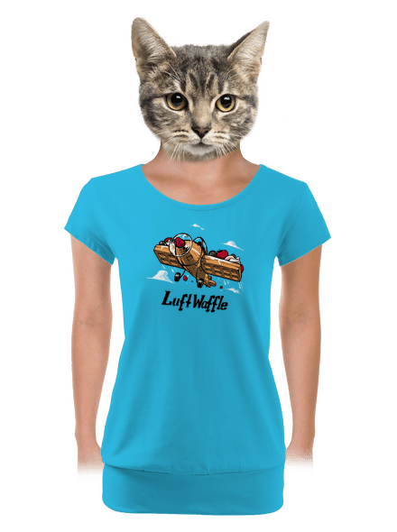 Luftwaffle dámské tričko s lemem Blue Atol