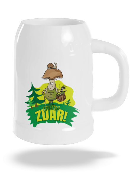 Houbaření zdar půllitr White