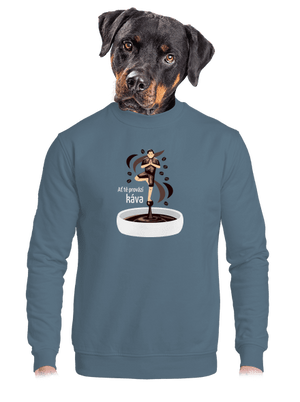 Káva provází unisex mikina bez kapuce Nordic Blue