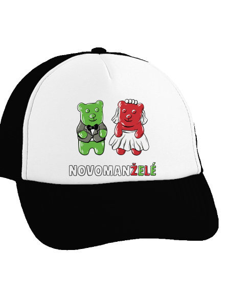 Novomanželé z želé kšiltovka truckerka Black cap