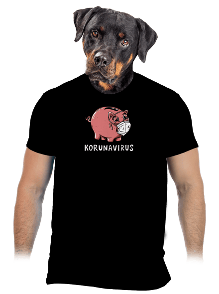 Korunavirus v kasičce pánské tričko Black