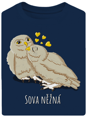 Sova něžná unisex tričko oversized Midnight Blue