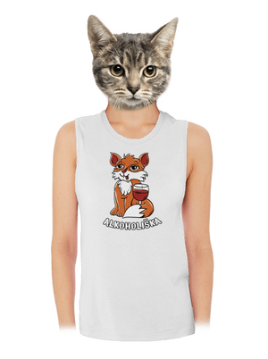 Vínová Alkoholiška dámské tílko volné White