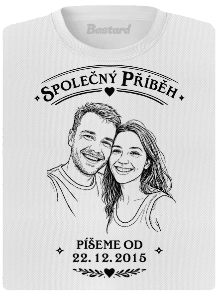 Společný příběh z vlastní fotky dámské sportovní tričko White