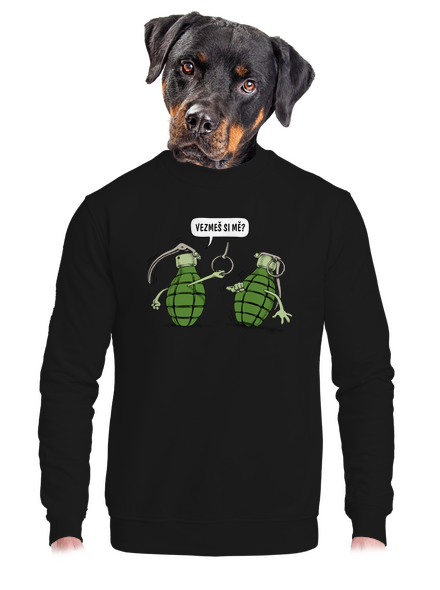 Granáty unisex mikina bez kapuce Black