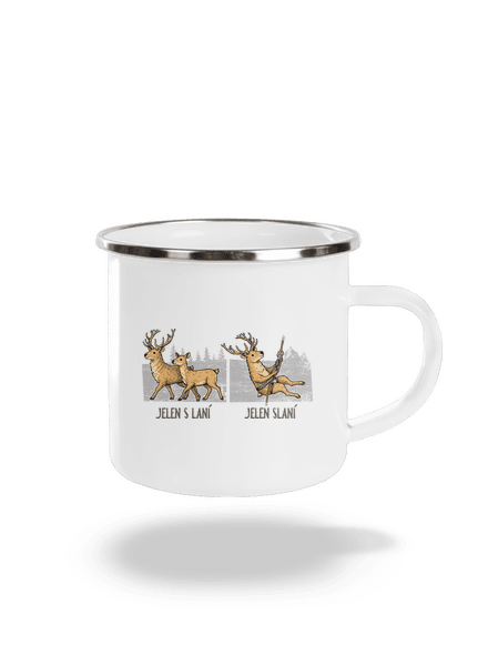Jelen s laní plecháček White