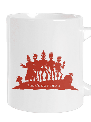 Punks Not Dead velký hrnek White