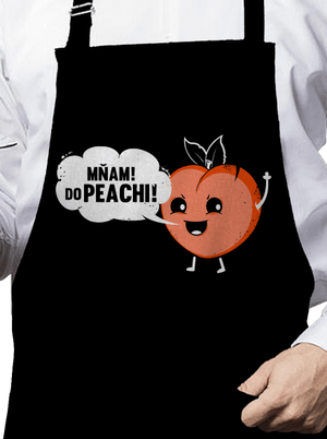 Mňam do peachi zástěra Black