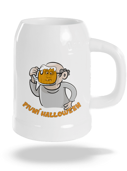 Pivní Halloween půllitr White