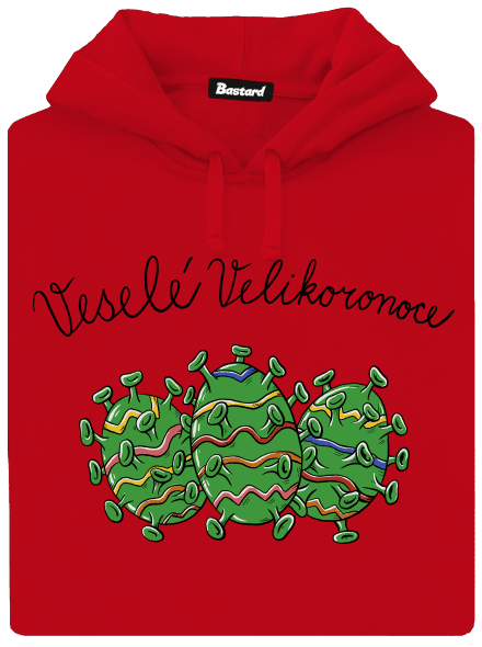 Veselé Velikoronoce pánská mikina klokanka Red