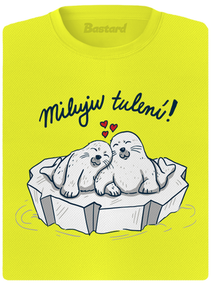 Miluju tulení dámské sportovní tričko Neon Yellow
