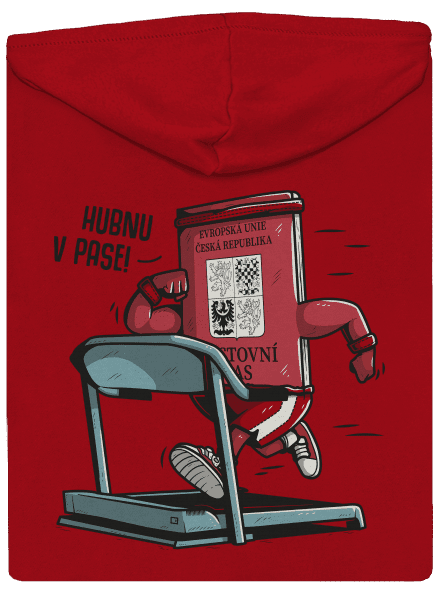 Hubnu v pase pánská mikina na zip Red