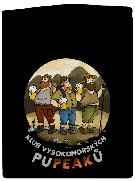 Klub pupeaků pánská mikina na zip Black