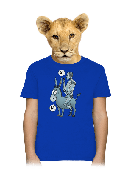 Osel a AI dětské tričko Royal Blue