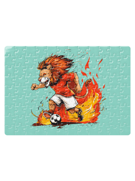 Český fotbalový lev puzzle White