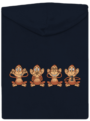 Opička s mobilem dámská mikina na zip Navy Mal