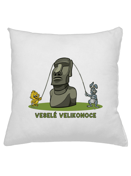 Velikonoční Moai polštář White