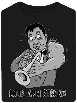 Louis Armstrong unisex tričko oversized Black