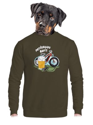 Potřebuju napít unisex mikina bez kapuce Urban Khaki