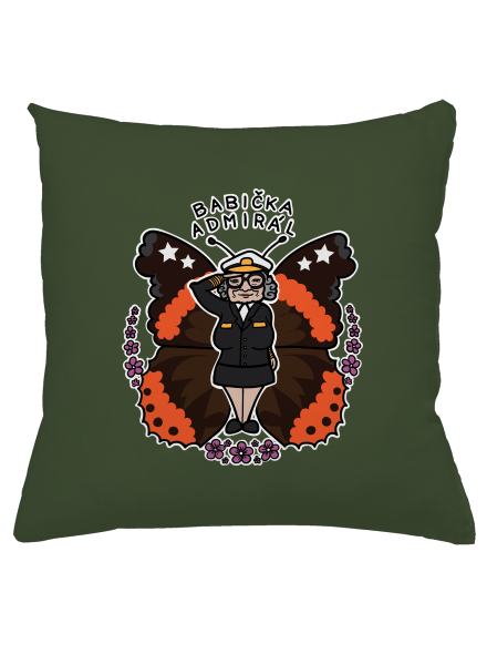 Babička admirál polštář Olive Green