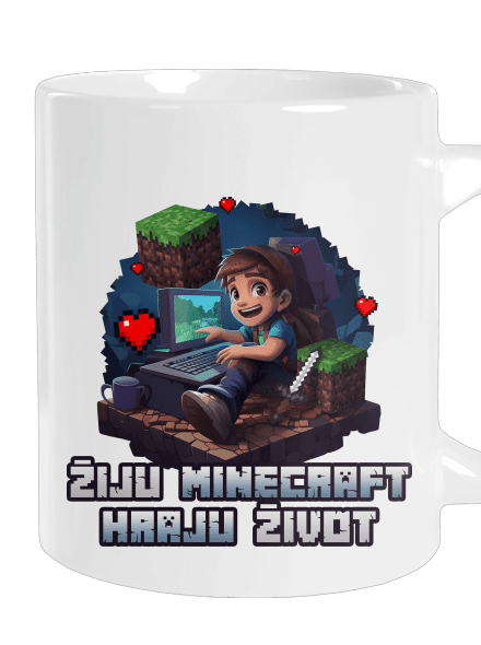 Žiju Minecraft velký hrnek White