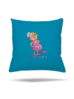 B jako babička polštář Blue Turquoise