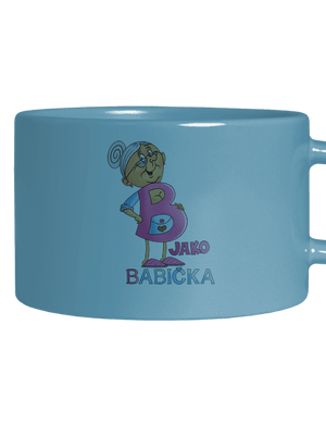 B jako babička hrnek makronka Blue Macaron
