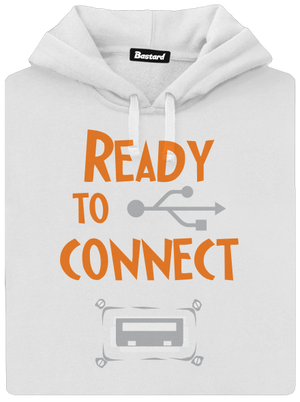 USB připojení dámská mikina klokanka White