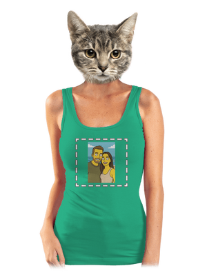 Simpsonovi z vlastní fotky dámské tílko klasické Mint Mal