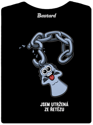 Utržený ze řetězu dámské tričko s lemem Black