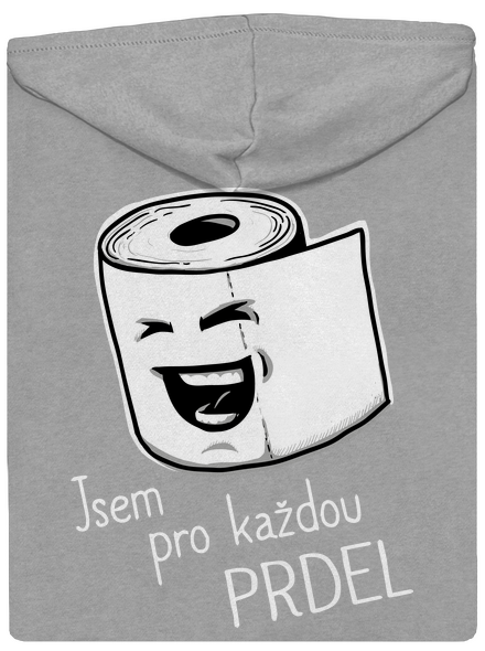 Prdel pánská mikina na zip Light Melange