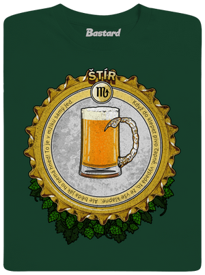 Pivní horoskop: Štír pánské tričko Bottle Green