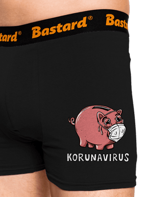Korunavirus v kasičce boxerky Black