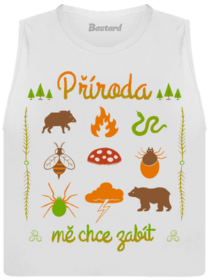 Příroda mě chce zabít dámské tílko volné White