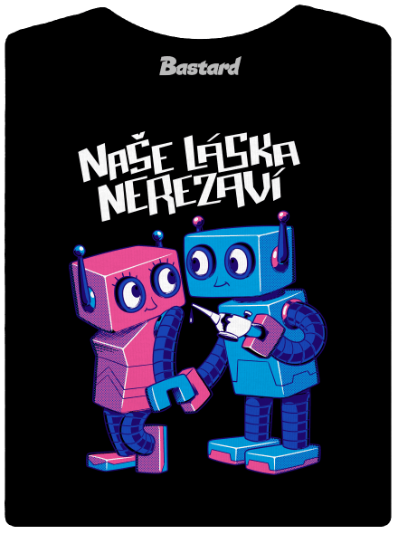 Roboti dámské tričko s lemem Black