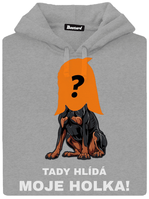 Tady hlídám já pánská mikina klokanka Light Melange