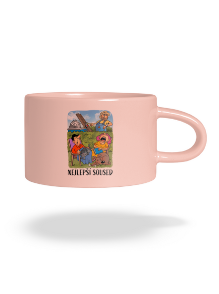 Nejlepší soused hrnek makronka Pink Macaron