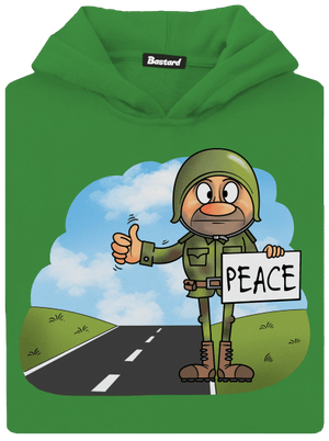 Peace dětská mikina klokanka Kelly Green AWD