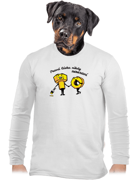 Pravá láska pánské dlouhý rukáv White