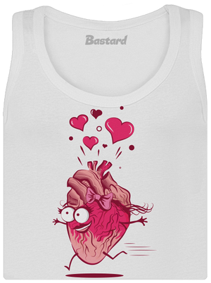 Zamilovaná srdíčka dámské tílko klasické White