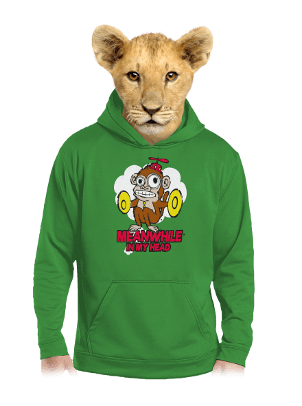 Monkey in my head dětská mikina klokanka Kelly Green AWD