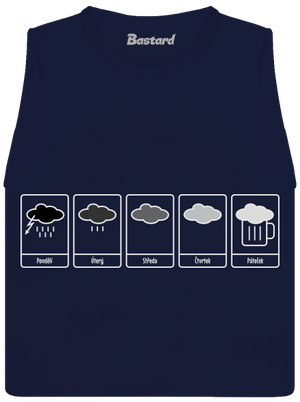 Předpověď počasí dámské tílko volné Navy